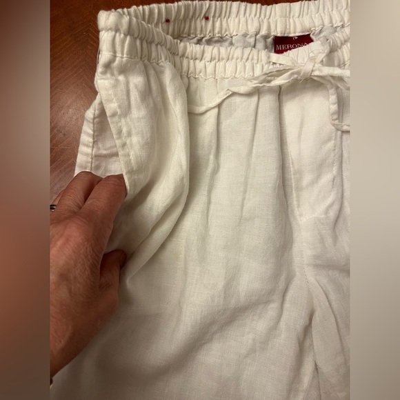 Merona Women’s Linen Trousers Wide Leg White Size 2 - Picture 3 of 7